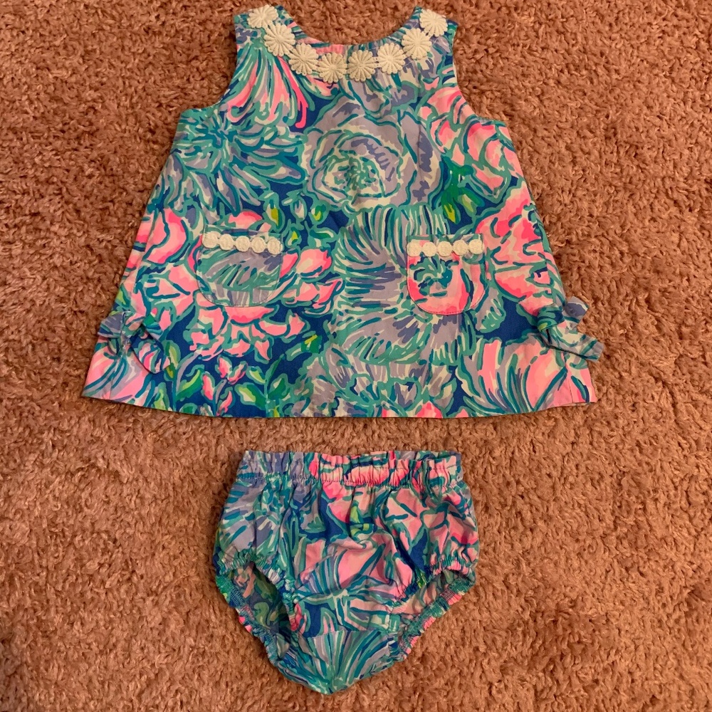 Lilly Pulitzer Baby Girl Dress and Romper 3-6m